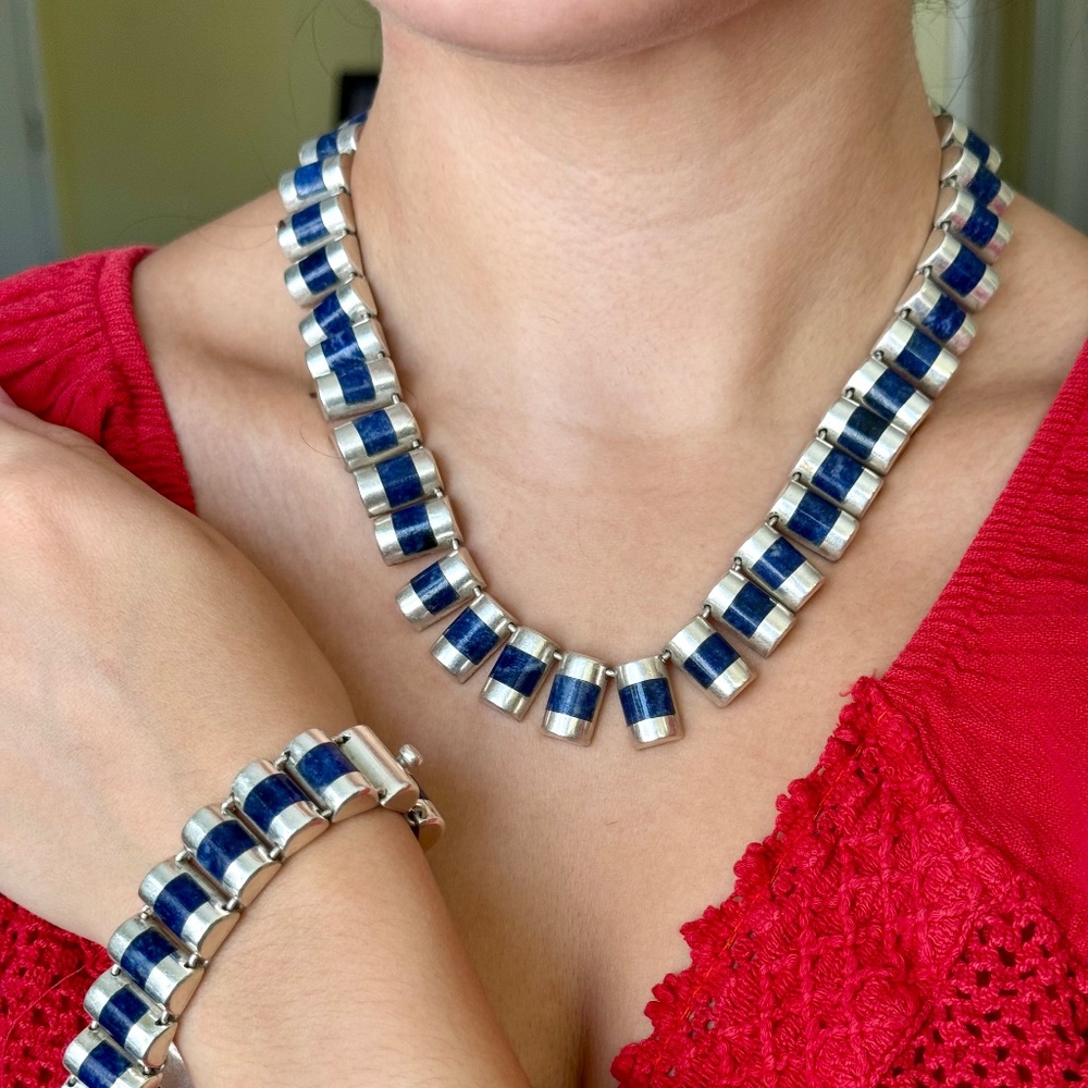 Taxco Lapislazuli Necklace and Bracelet Set